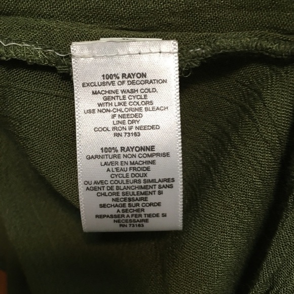 Cupio NWT Army Green Embroidered Top - Picture 7 of 7